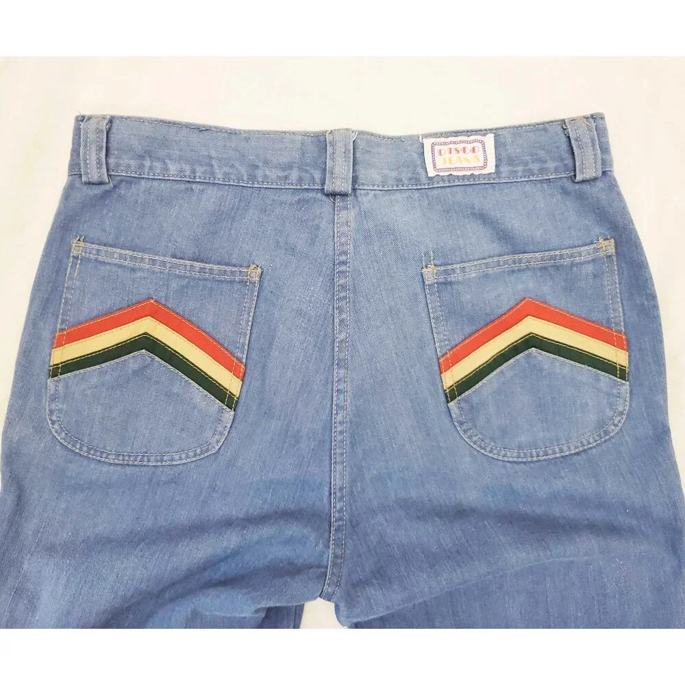 Vintage 1970’s Women's Wide Leg Bell Bottom Jean by Disco Jeans 33” Waist